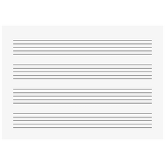 Star-Notenheft | A5 quer, Notenlineatur, 8 Blatt, orange