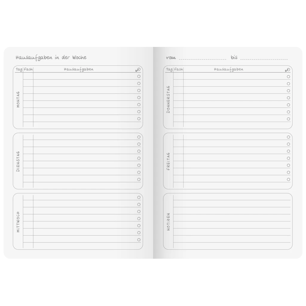 Hausaufgabenheft Vivendi | A5, 48 Blatt, sortiert