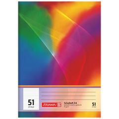 Schulheft | A6, Lineatur 51, 24 Blatt, mehrfarbig