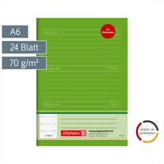 Hausaufgabenheft | A6, 24 Blatt, grün