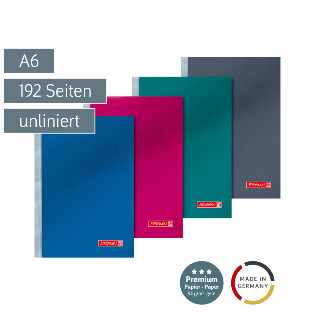 Notizbuch Premium Metallic | A6, unliniert, sortiert