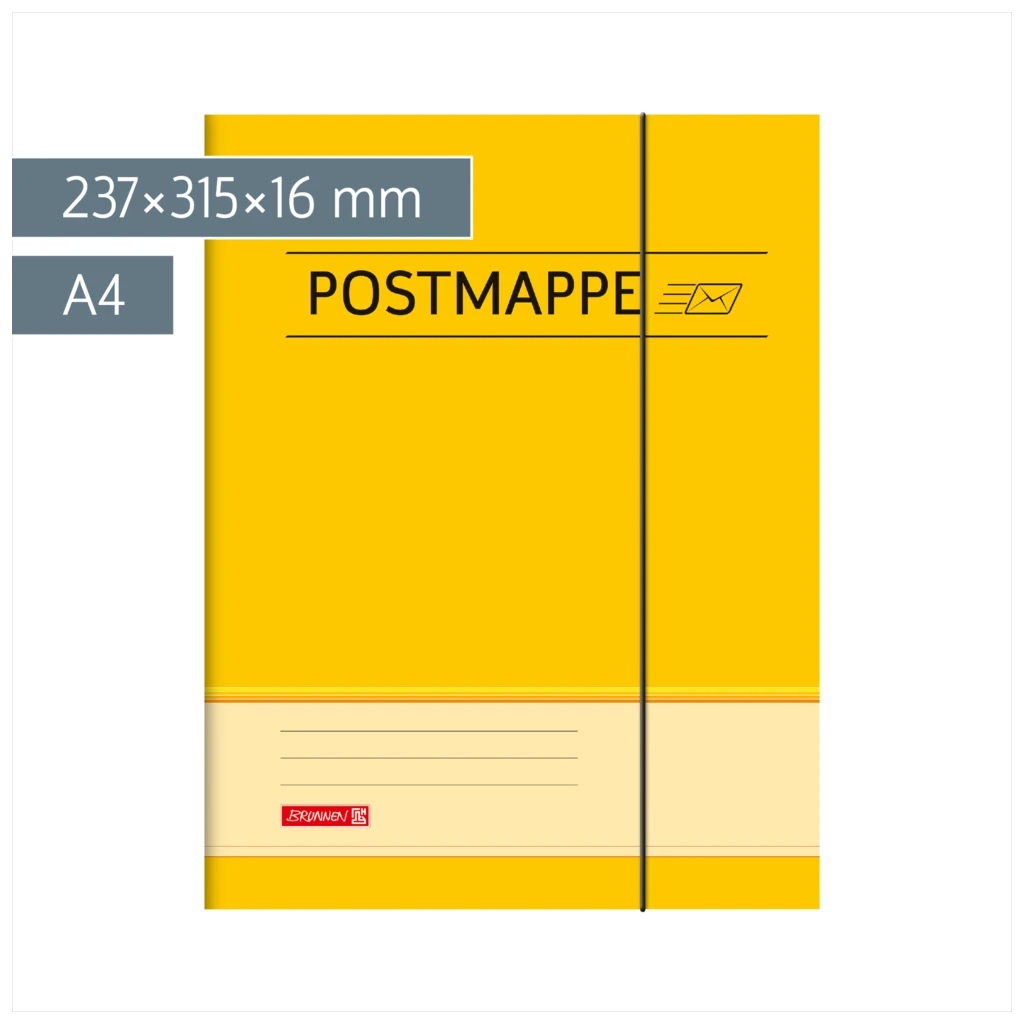 Postmappe | A4, Füllhöhe: 16 mm, gelb