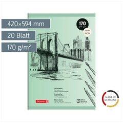Zeichenblock | A2, 20 Blatt, grün