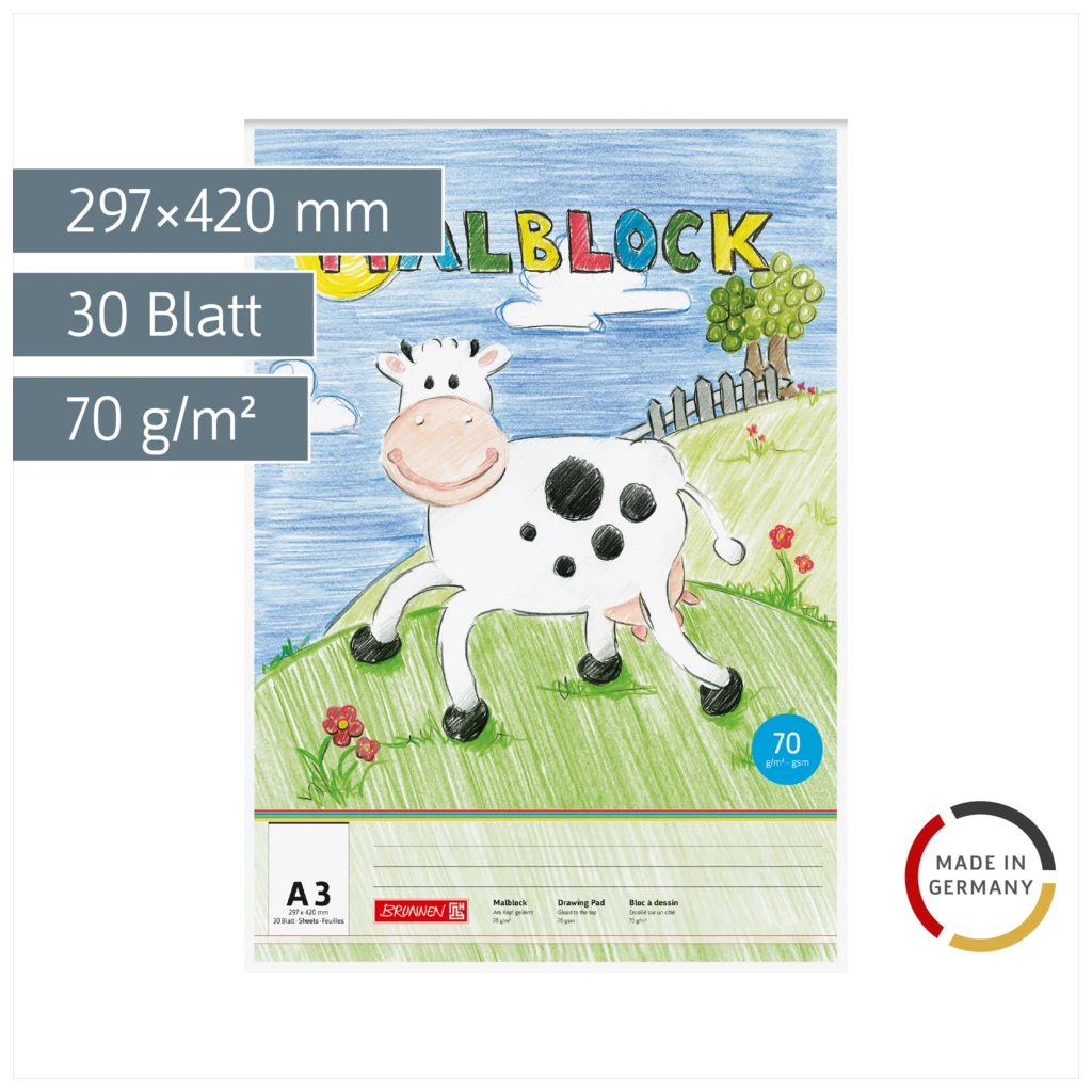 Malblock | A3, 30 Blatt, mehrfarbig