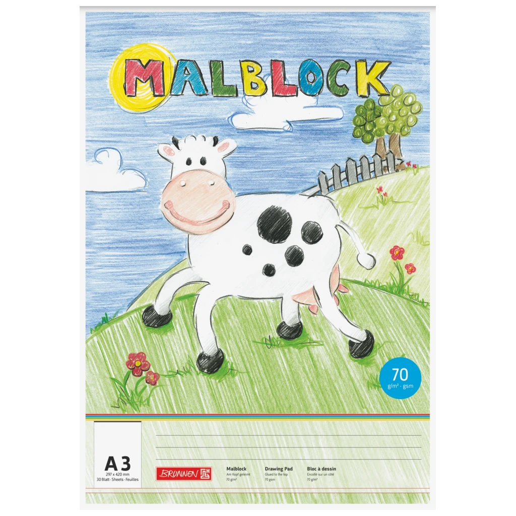 Malblock | A3, 30 Blatt, mehrfarbig