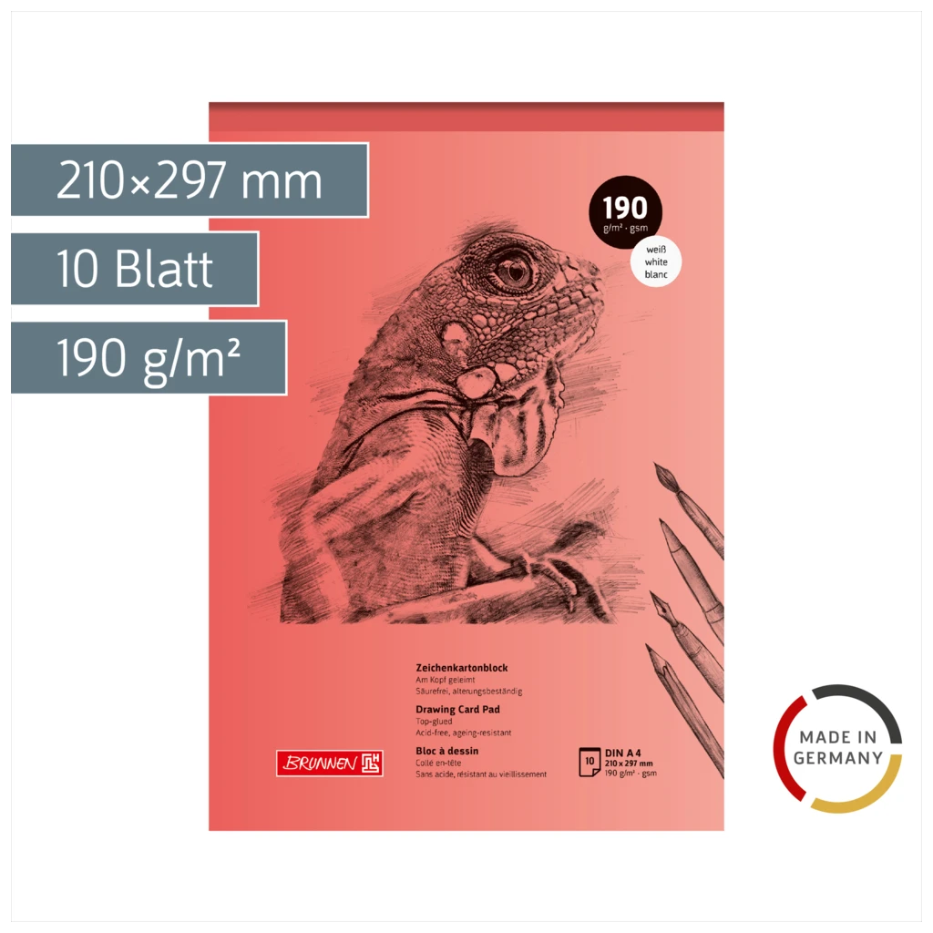 Zeichenkartonblock | A4, 10 Blatt