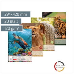 Zeichenblock | A3, 20 Blatt, sortiert