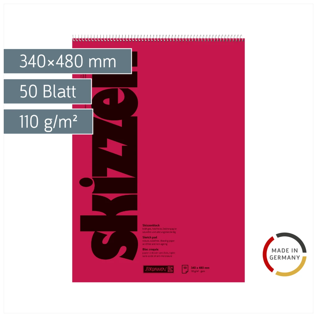 Skizzenblock | 340×480 mm, 50 Blatt