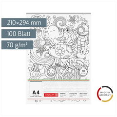 Malblock „Submarine“ ZENart | A4, 100 Blatt, weiß/schwarz