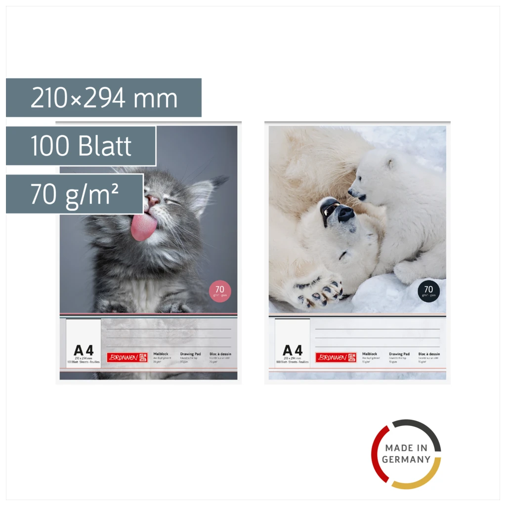 Malblock | A4, 100 Blatt, sortiert