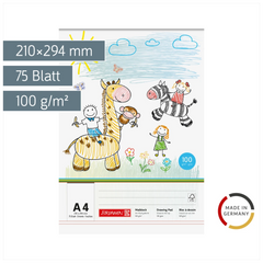 Malblock | A4, 75 Blatt, mehrfarbig