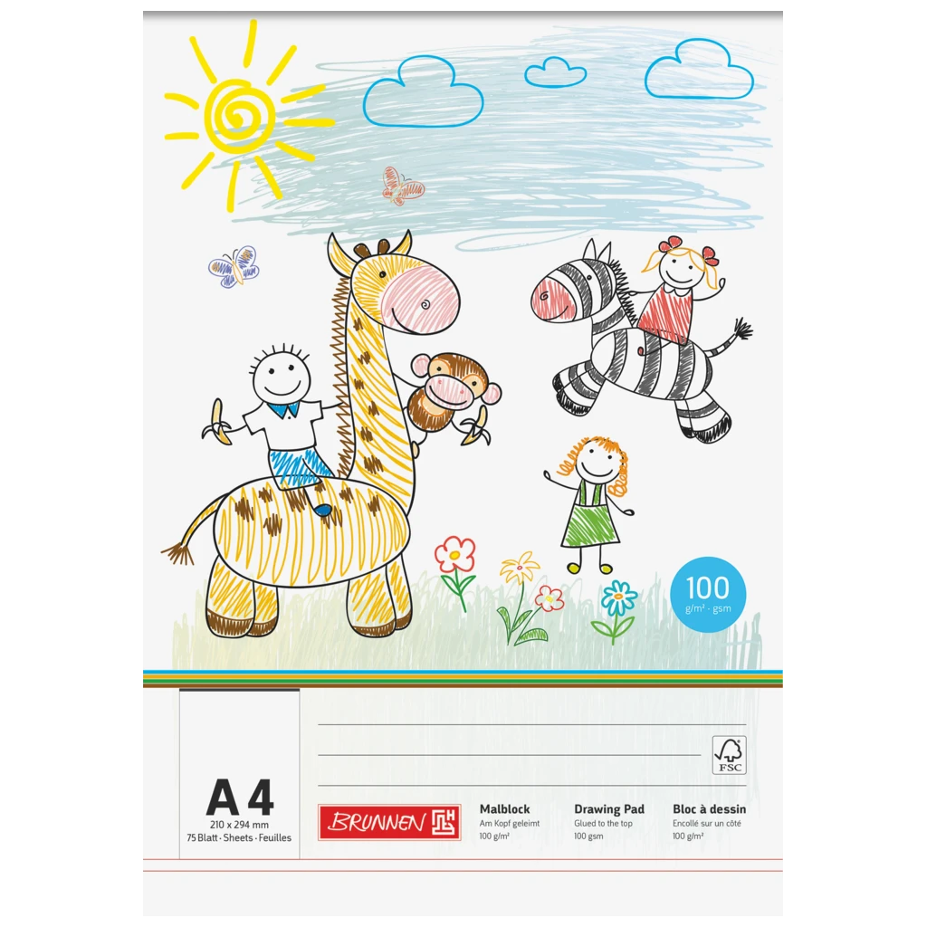 Malblock | A4, 75 Blatt, mehrfarbig