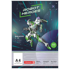 Malblock Robot Heroes | A4, 75 Blatt, dunkelblau