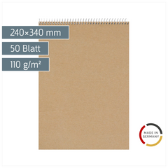 Skizzenblock Pimp it up! | 240×340 mm, 50 Blatt, braun