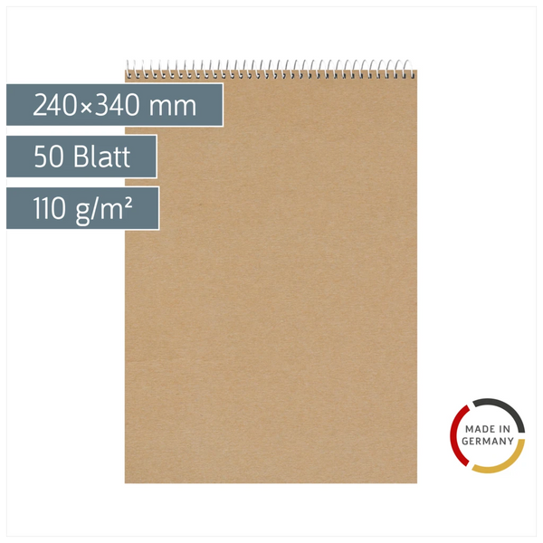 Skizzenblock Pimp it up! | 240×340 mm, 50 Blatt, braun