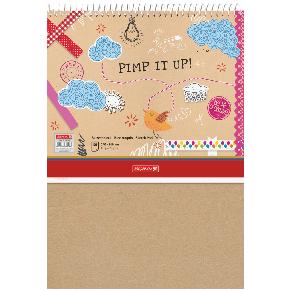 Skizzenblock Pimp it up! | 240×340 mm, 50 Blatt, braun