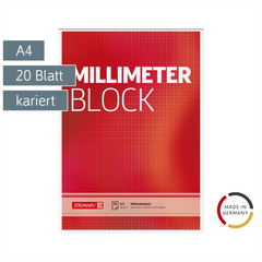 Millimeterblock | A4, kariert, 20 Blatt