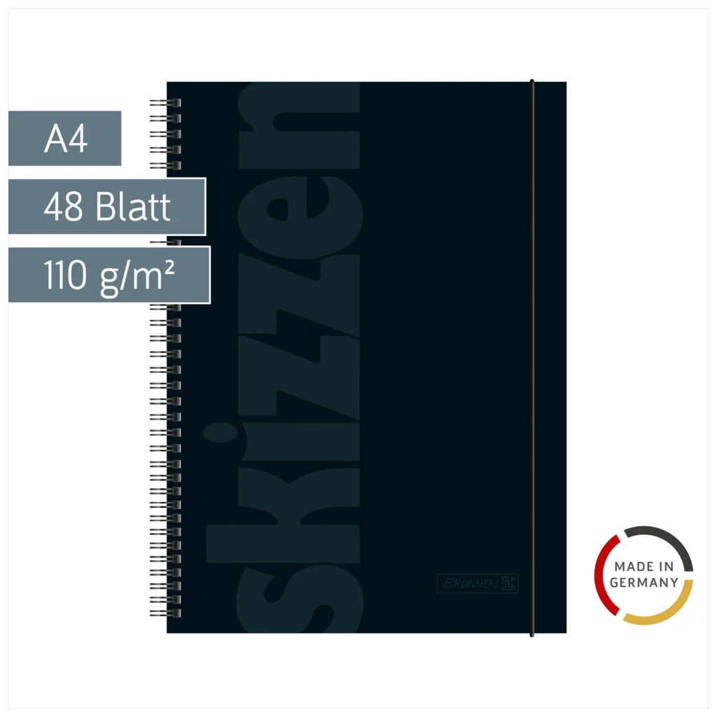 Skizzenbuch | A4, 48 Blatt, schwarz