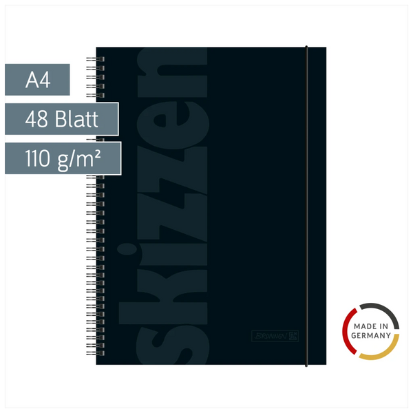 Skizzenbuch | A4, 48 Blatt, schwarz