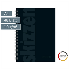 Skizzenbuch | A4, 48 Blatt, schwarz