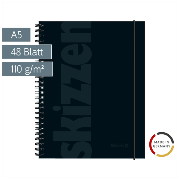 Skizzenbuch | A5, 48 Blatt, schwarz