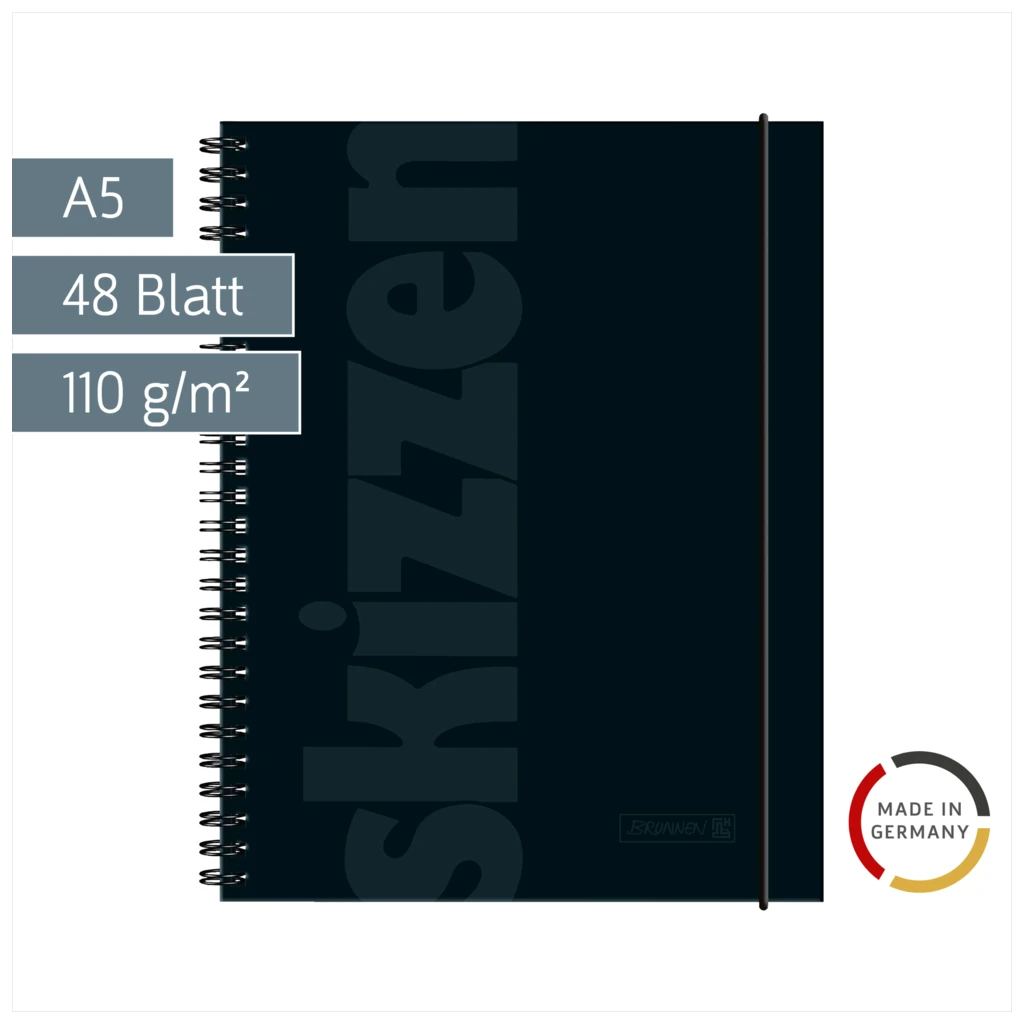Skizzenbuch | A5, 48 Blatt, schwarz