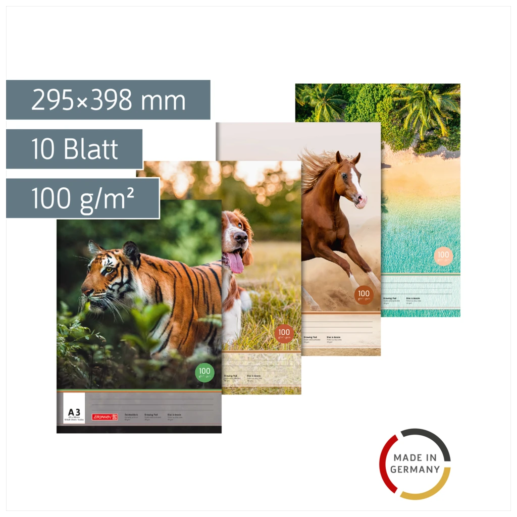 Zeichenblock | A3, 10 Blatt, sortiert