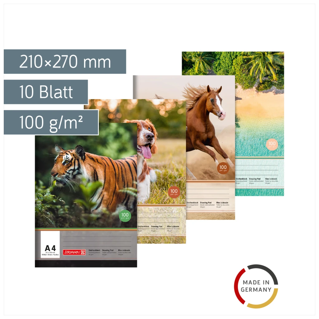 Zeichenblock | A4, 10 Blatt, sortiert