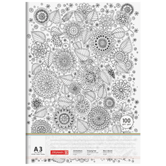 Zeichenblock „Floral“ ZENart | A3, 20 Blatt, weiß/schwarz