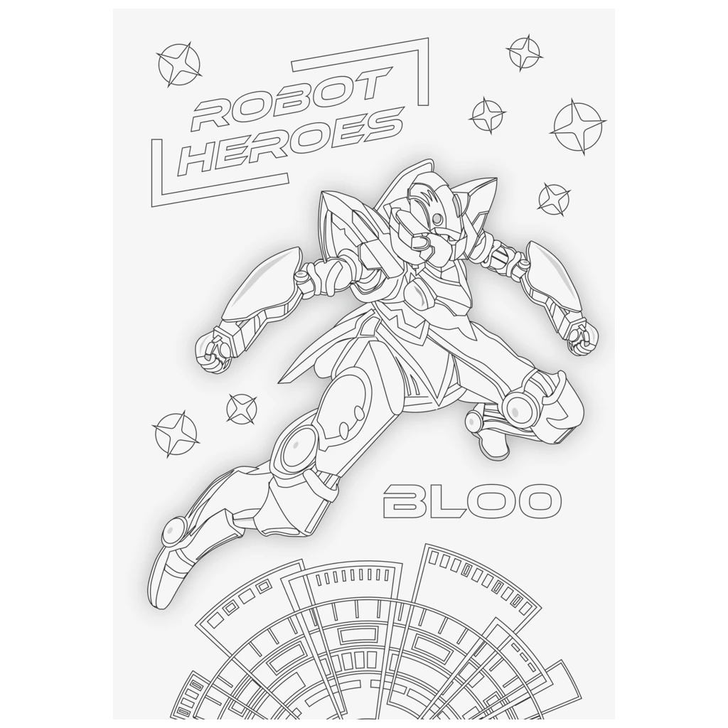 Zeichenblock Robot Heroes | A3, 20 Blatt, dunkelblau