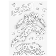 Zeichenblock Robot Heroes | A3, 20 Blatt, dunkelblau