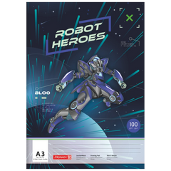 Zeichenblock Robot Heroes | A3, 20 Blatt, dunkelblau
