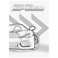 Zeichenblock Fast Wheels | A3, 20 Blatt, blau/mehrfarbig