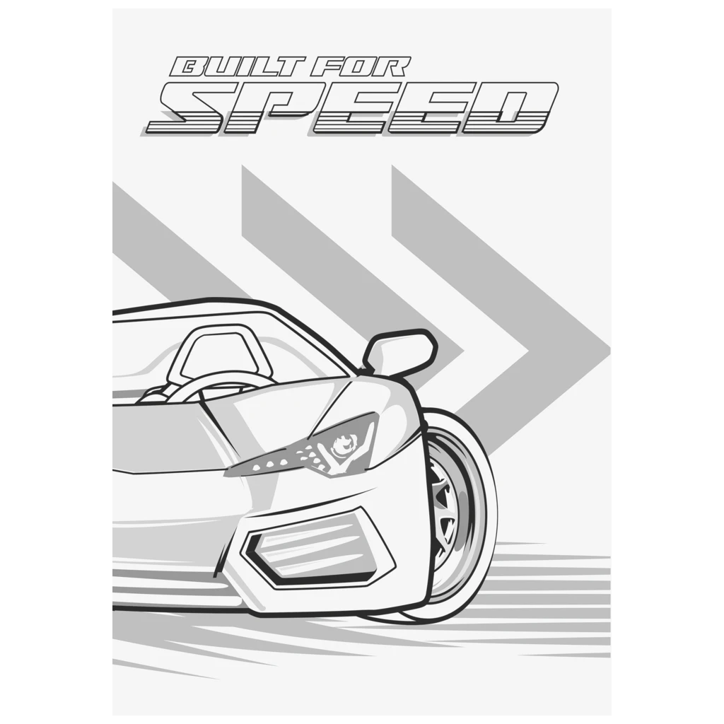 Zeichenblock Fast Wheels | A3, 20 Blatt, blau/mehrfarbig