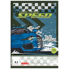 Zeichenblock Fast Wheels | A3, 20 Blatt, blau/mehrfarbig