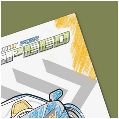 Zeichenblock Fast Wheels | A3, 20 Blatt, blau/mehrfarbig