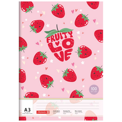 Zeichenblock Fruity Love | A3, 20 Blatt, rosa/rot