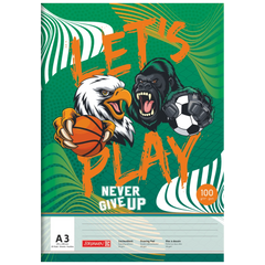 Zeichenblock Sporty Animals | A3, 20 Blatt, grün/mehrfarbig