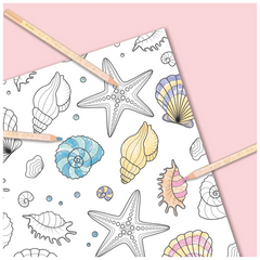 Zeichenblock Sunny Ocean | A3, 20 Blatt, gold/mehrfarbig, pastell