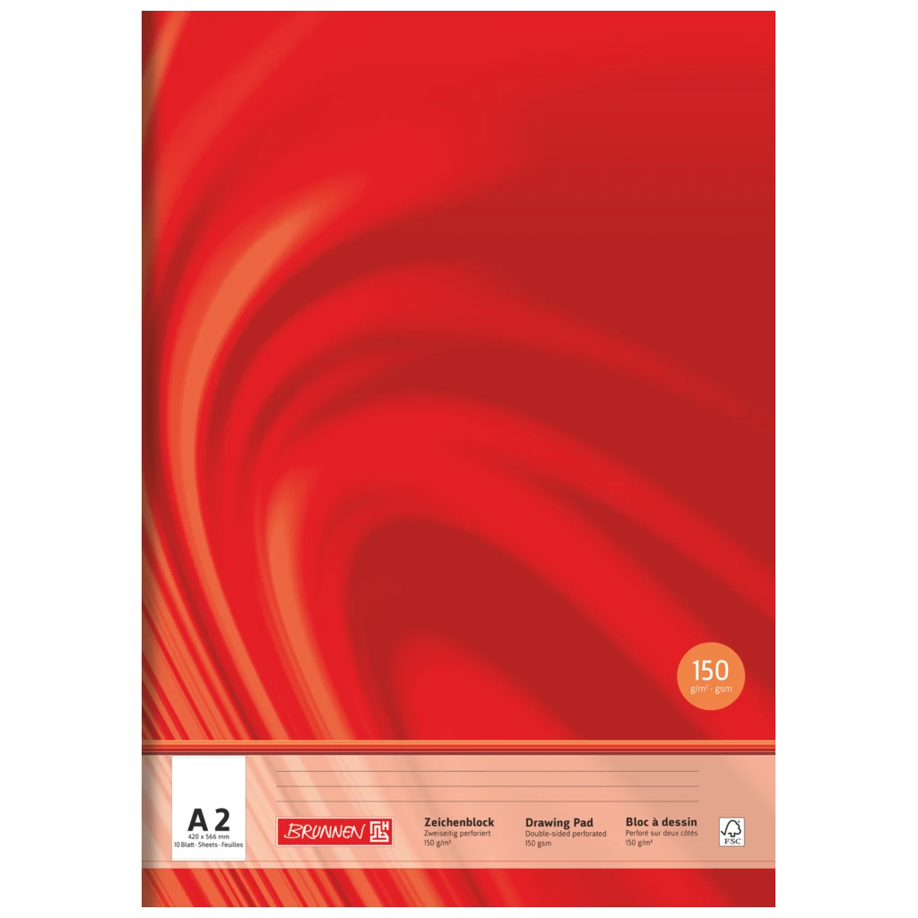 Zeichenblock Vivendi | A2, 10 Blatt, rot