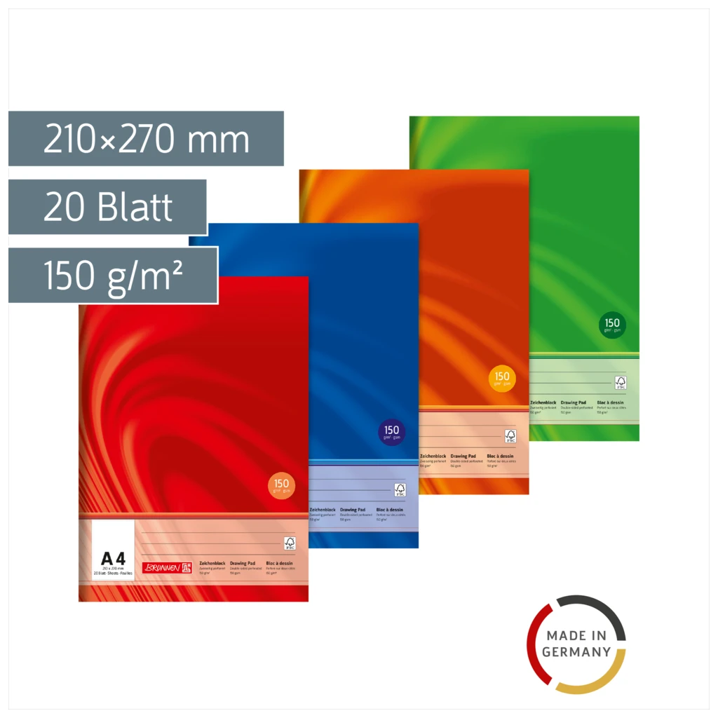 Zeichenblock Vivendi | A4, 20 Blatt, sortiert
