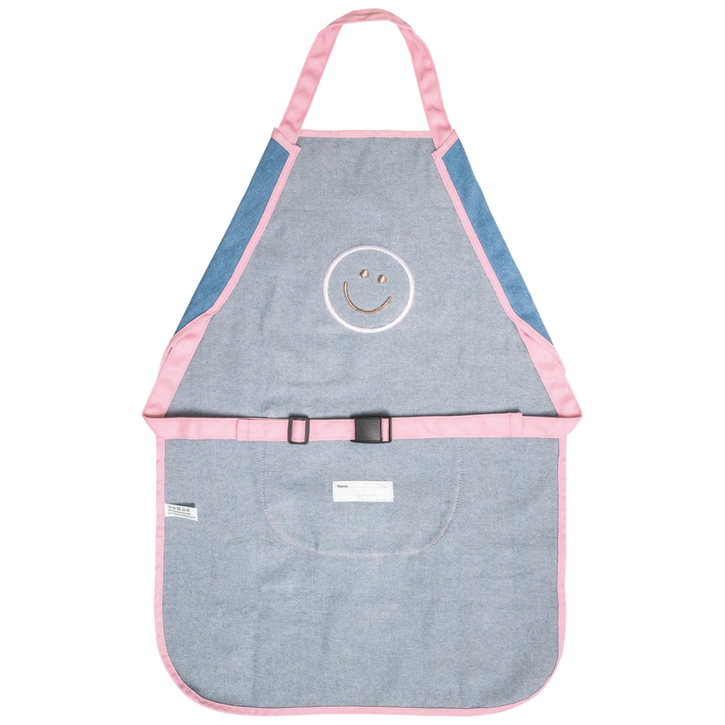 Kinderschürze Happy Hippie | jeansblau/mehrfarbig, pastell