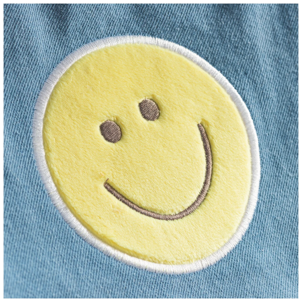 Kinderschürze Happy Hippie | jeansblau/mehrfarbig, pastell