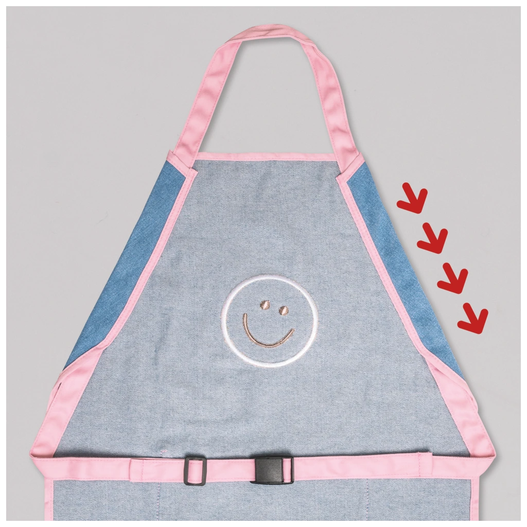 Kinderschürze Happy Hippie | jeansblau/mehrfarbig, pastell