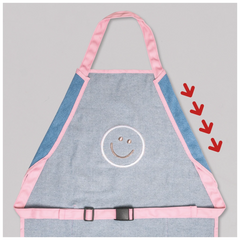 Kinderschürze Happy Hippie | jeansblau/mehrfarbig, pastell