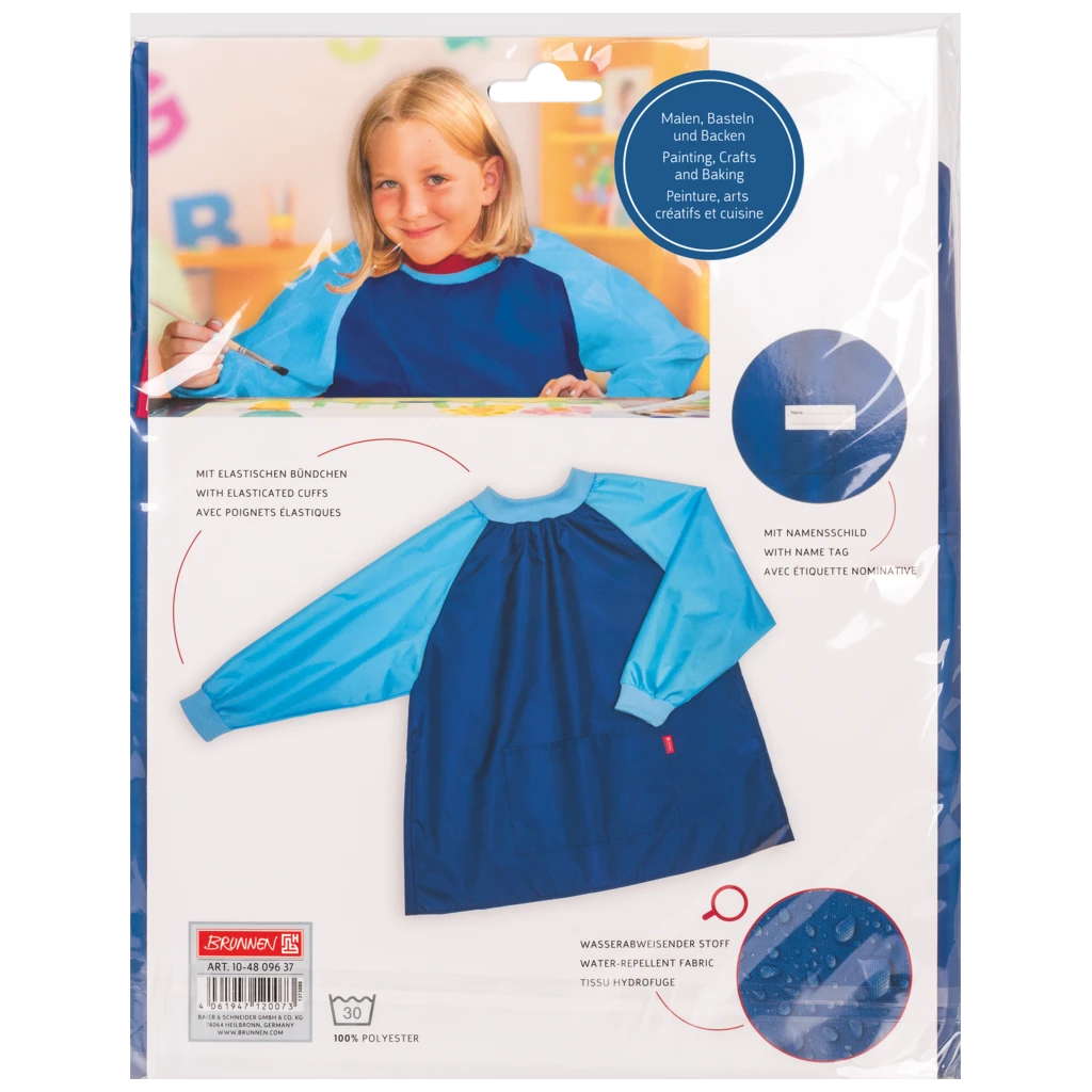 Kinderschürze mit Ärmeln | blau