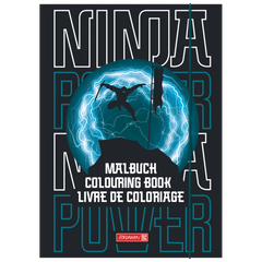 Ausmalheft Ninja Power | 32 Blatt, petrol/schwarz