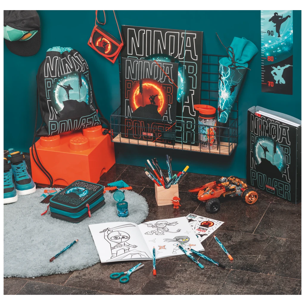 Ausmalheft Ninja Power | 32 Blatt, petrol/schwarz