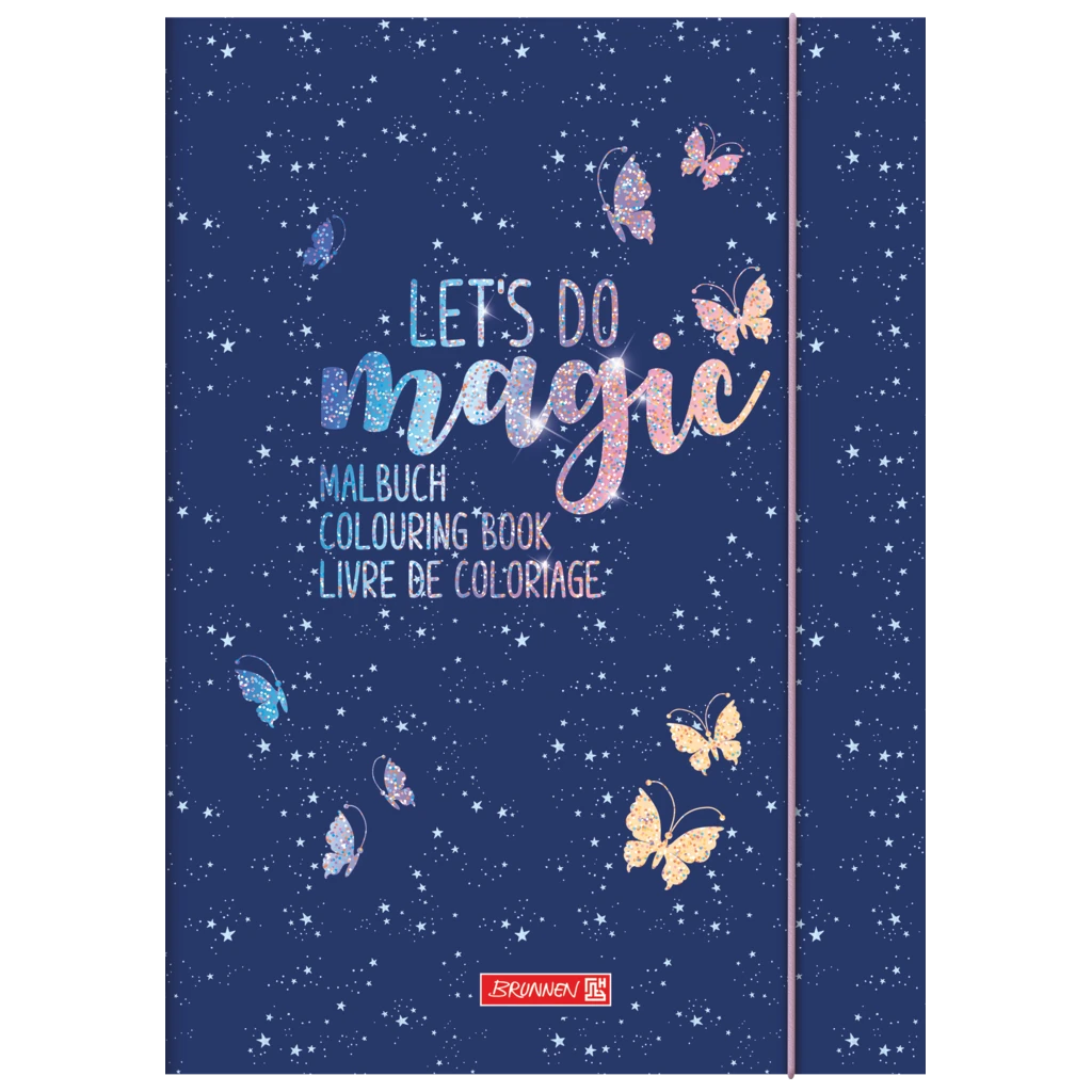 Ausmalheft Magic Butterfly | 32 Blatt, rosarot/lila