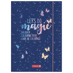 Ausmalheft Magic Butterfly | 32 Blatt, rosarot/lila